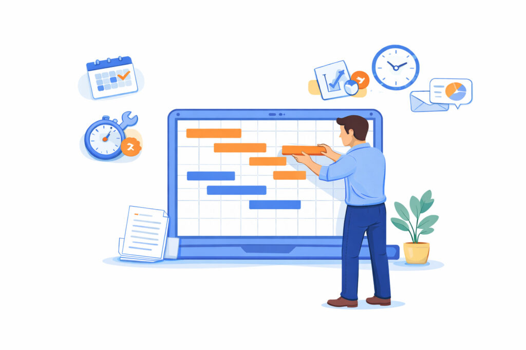 Steps to use a Gantt chart