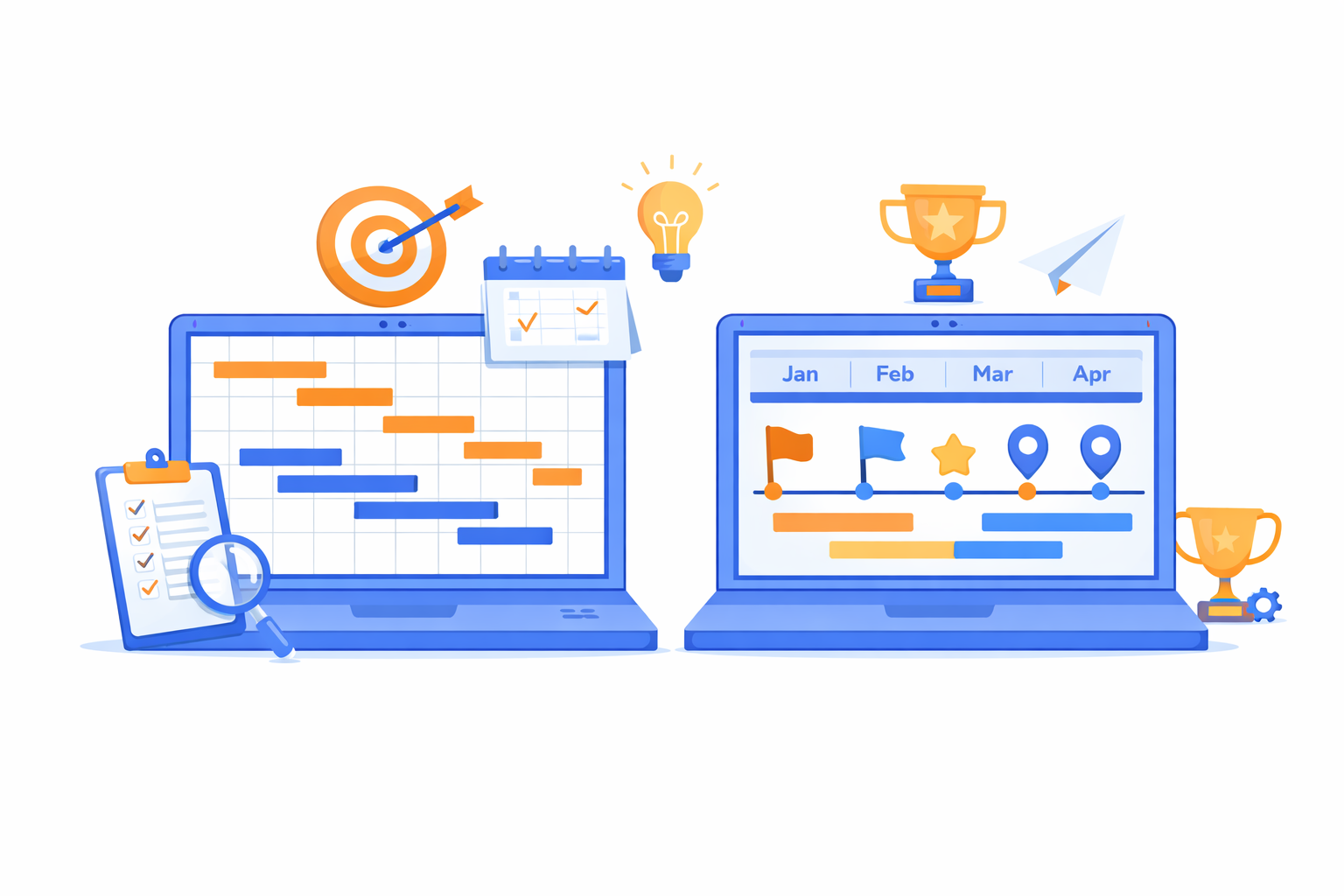 Gantt chart vs timeline
