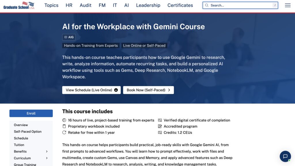 Best courses for using Google Gemini in project management