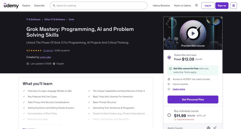 Best courses for using Grok in project management