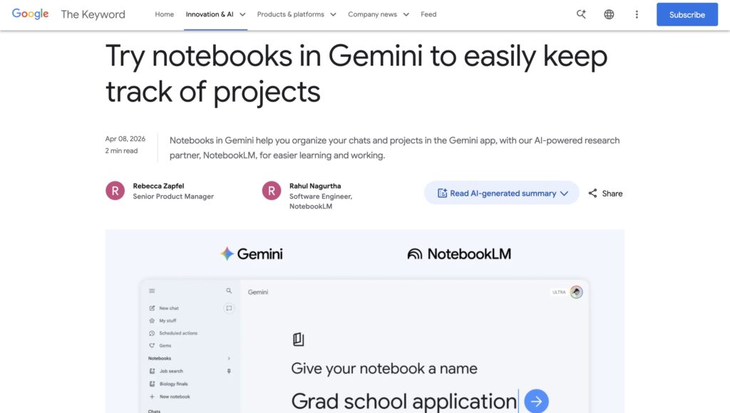 What are notebooks in Gemini?