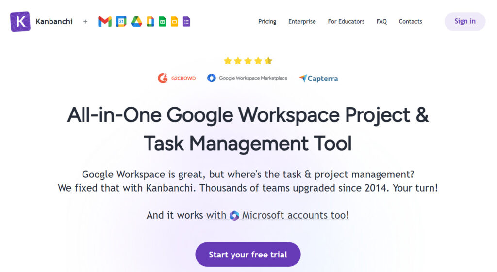 Best project management software with Google Workspace integration