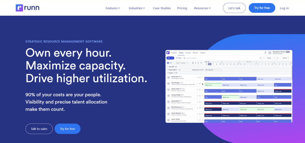 Best resource management software for professional services