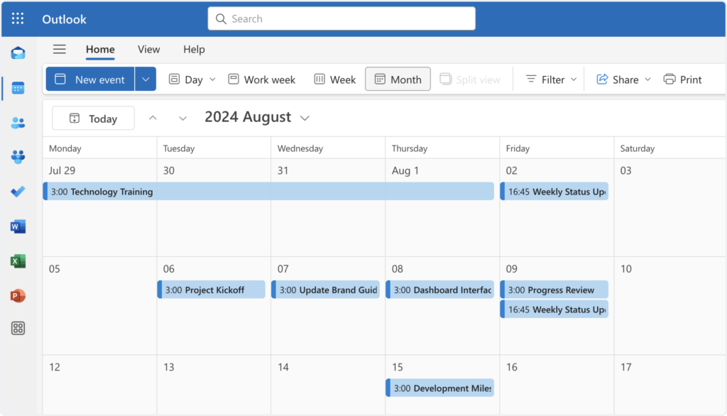 Microsoft Outlook calendar-integrated project management software you can rely on