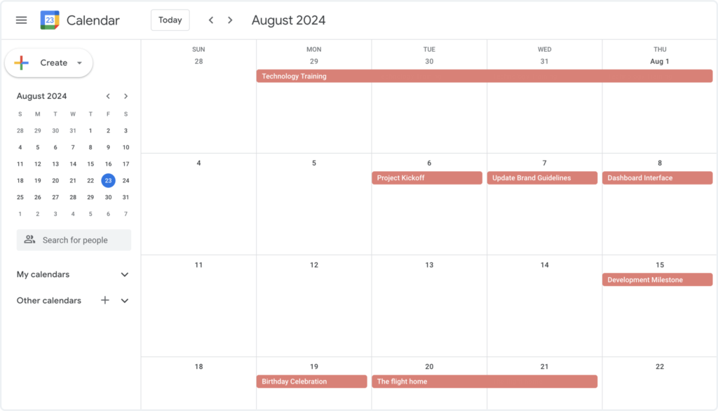 Google calendar-integrated project management software 