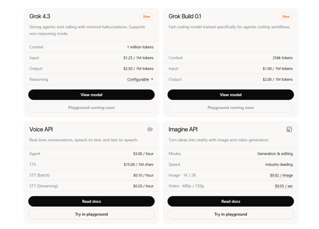 precios de Grok, el acceso mediante API