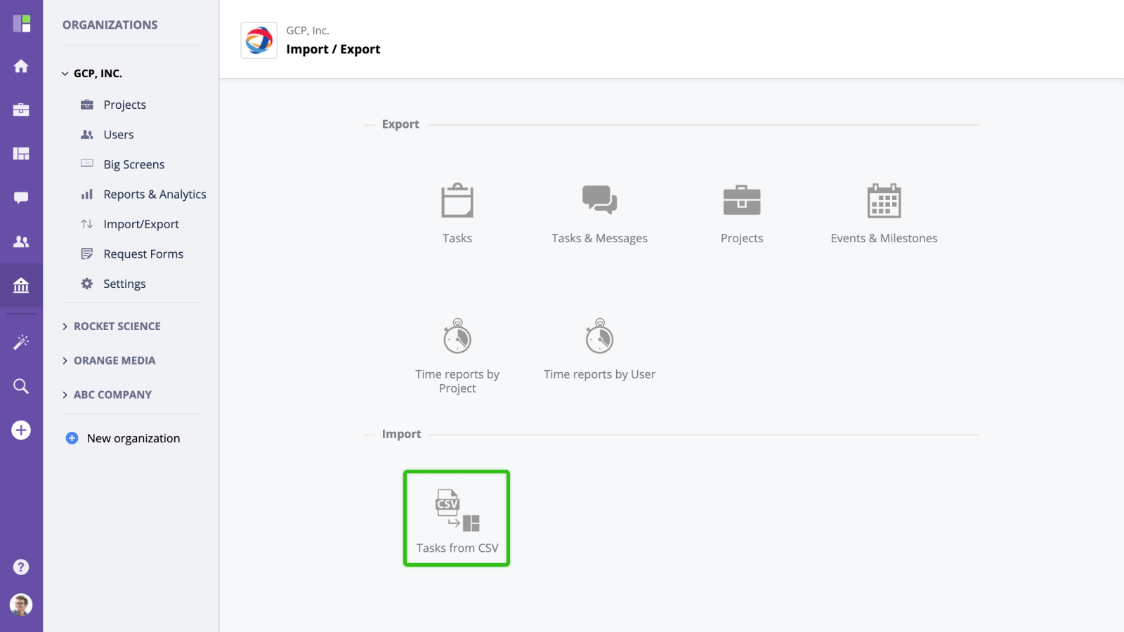 Managing organizations via CSV Import — Zammad Admin Documentation