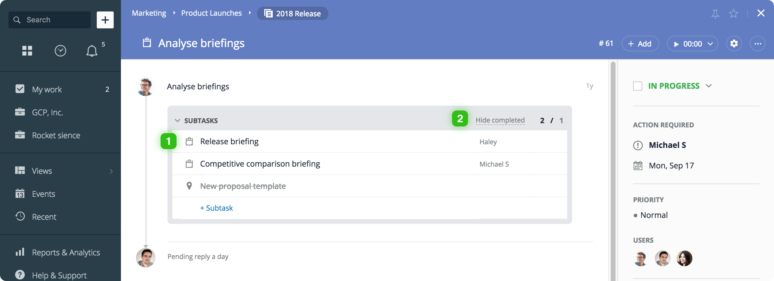 producteev subtasks producteev subtasks