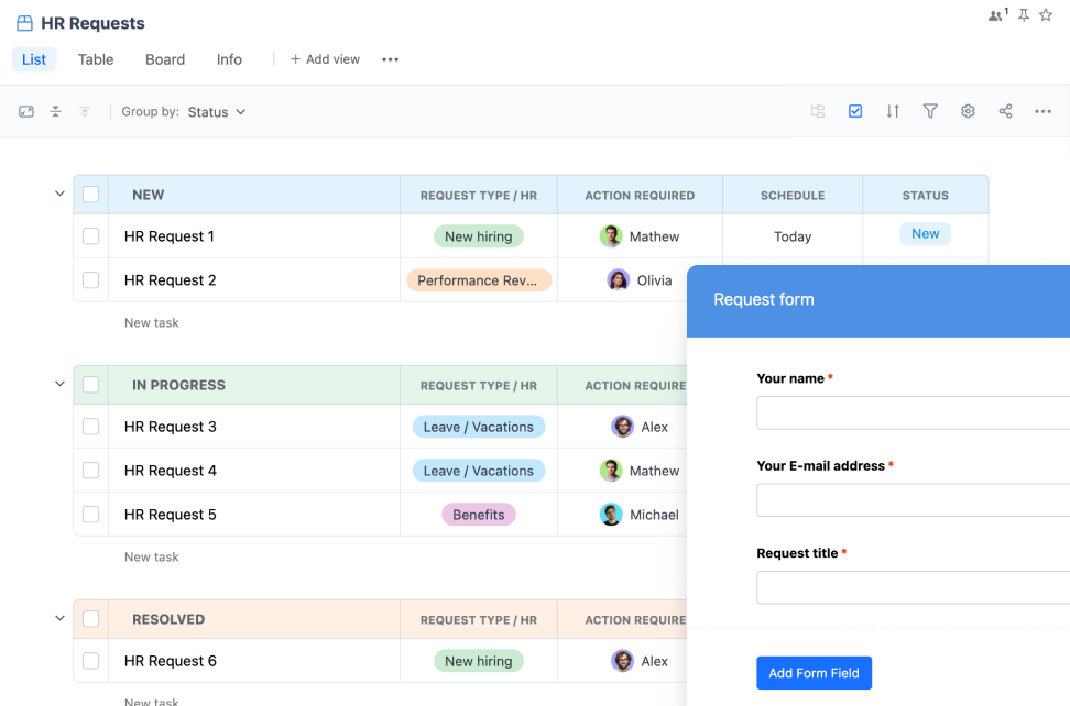 HR Requests Tracker