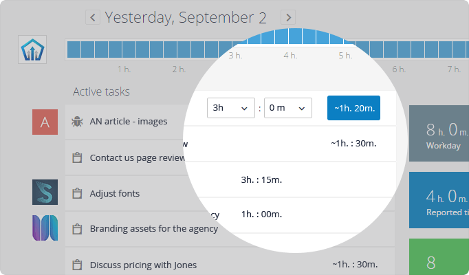 Time is tracked automatically