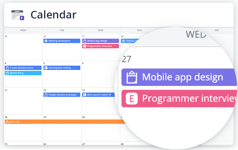 Calendar view