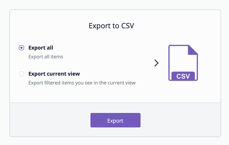 Export to CSV