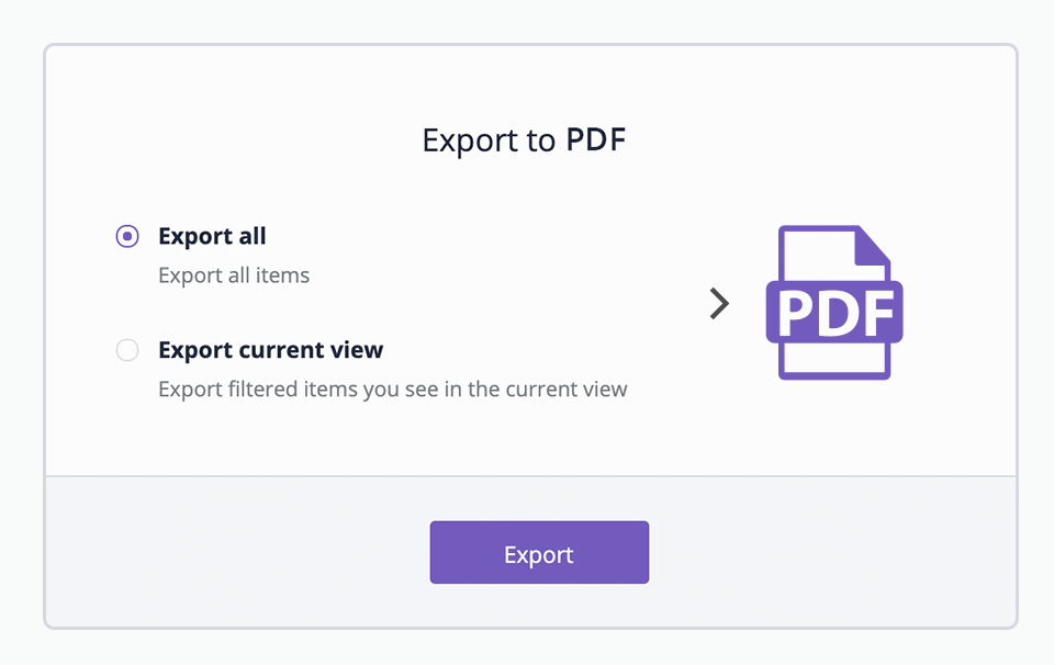 Export to PDF