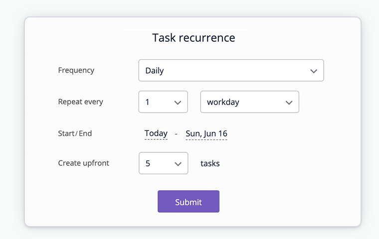 Recurring Tasks