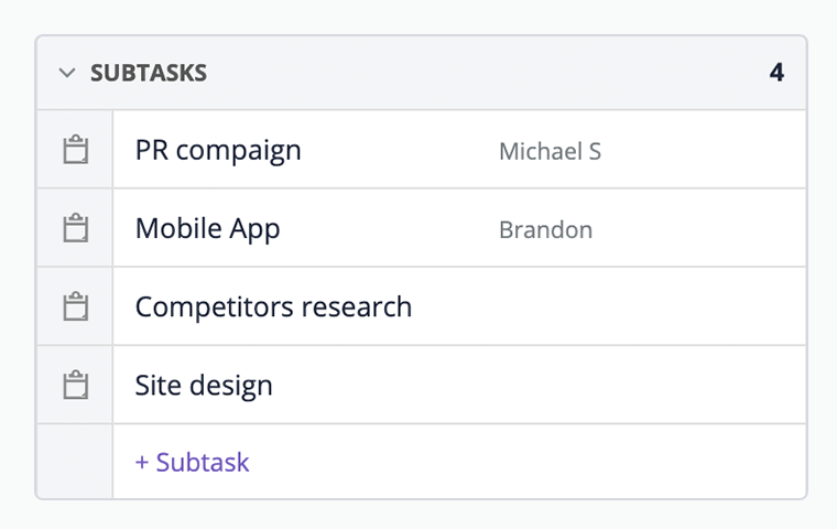 Subtasks