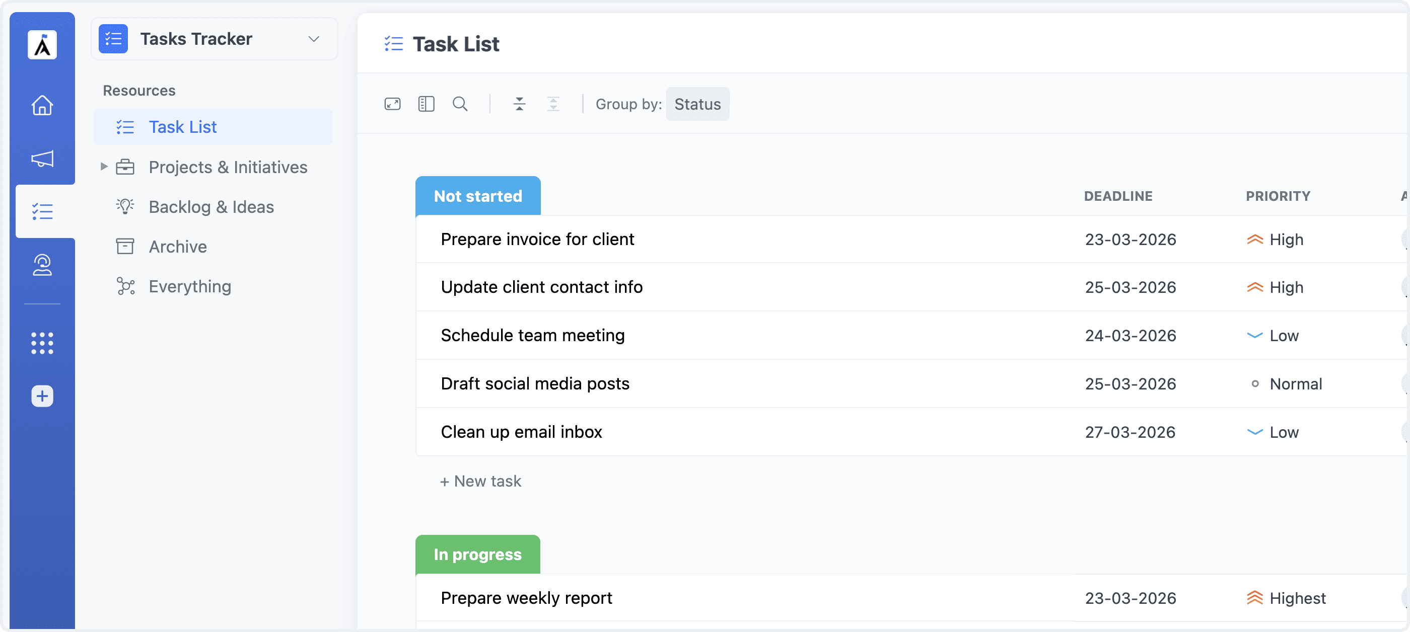 What is a task list template?