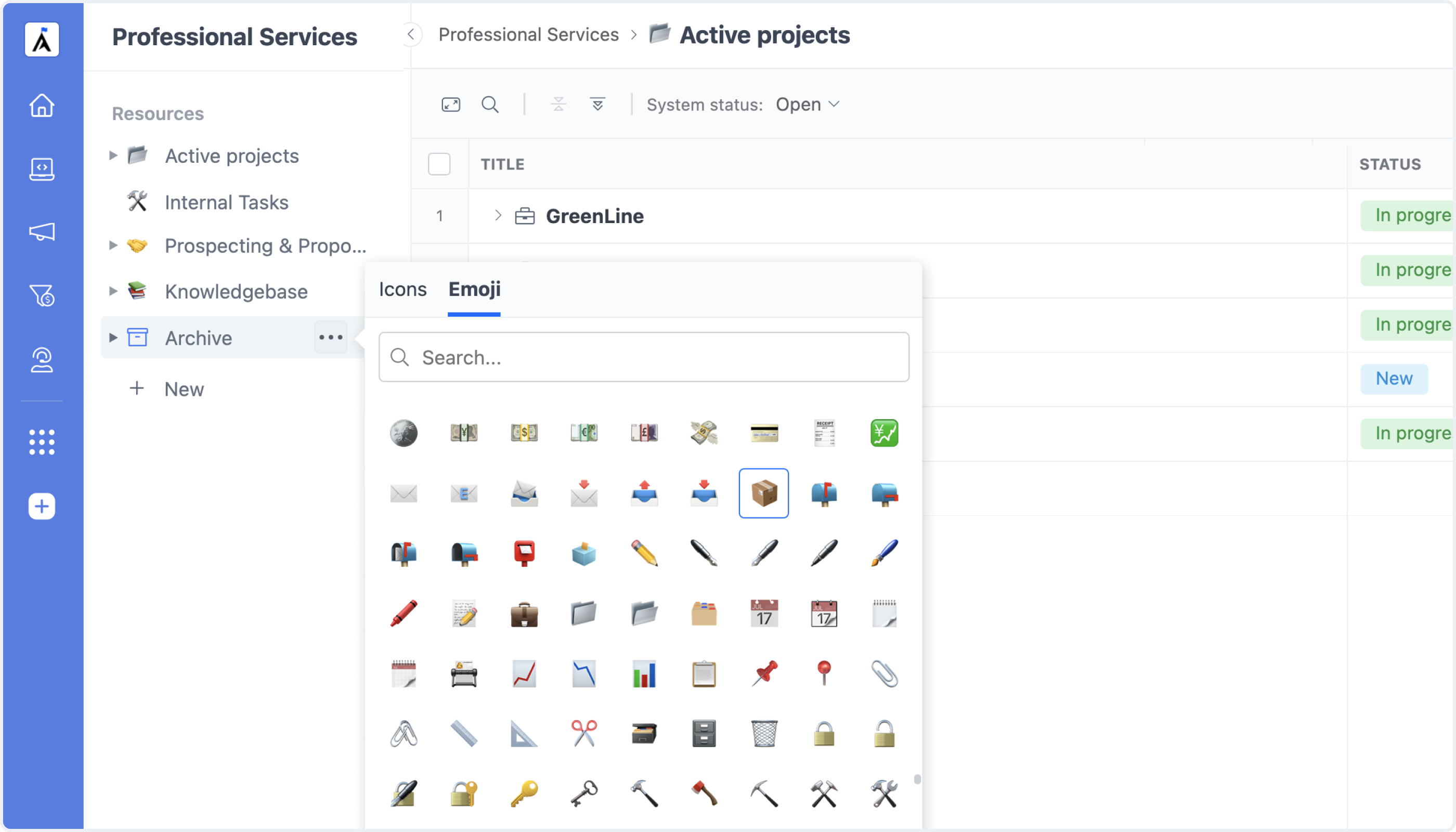 Icons & Emoji for Projects