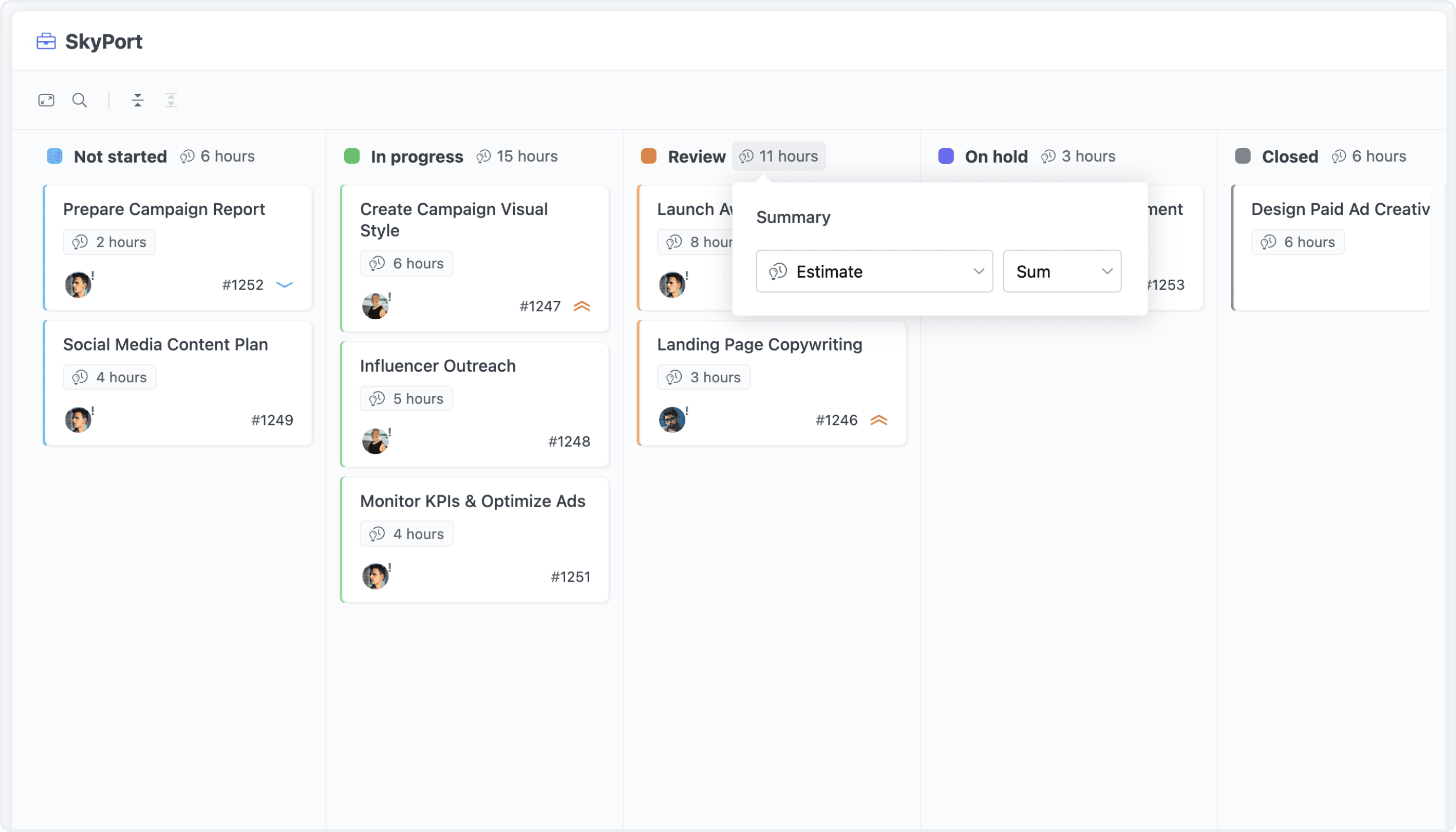 Board: Column & Row Totals