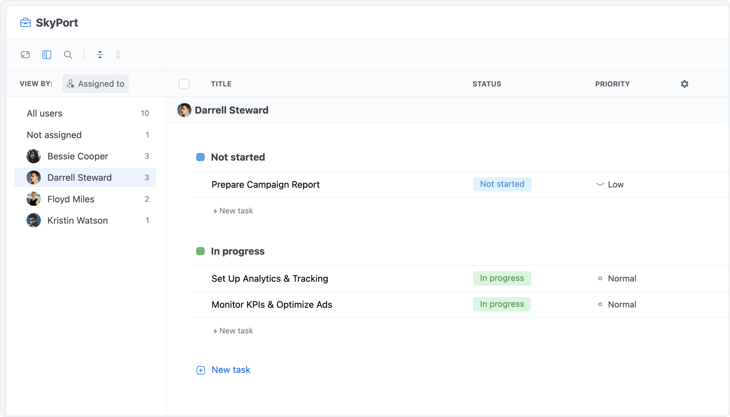 Task List: Improved Quick Filters
