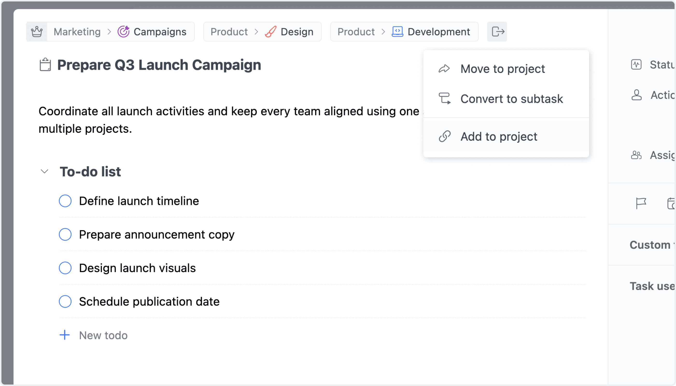 Tasks in Multiple Projects