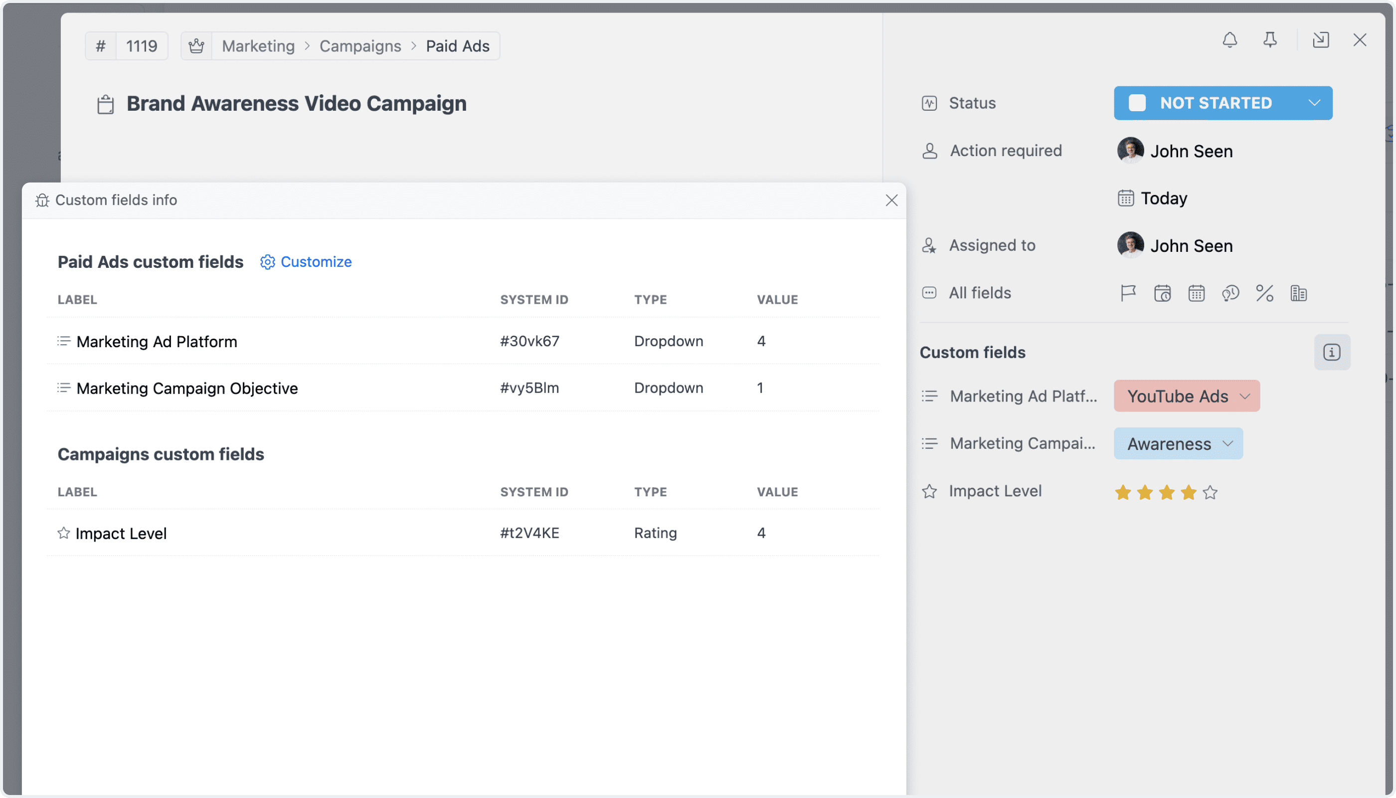 Custom Fields Source Info