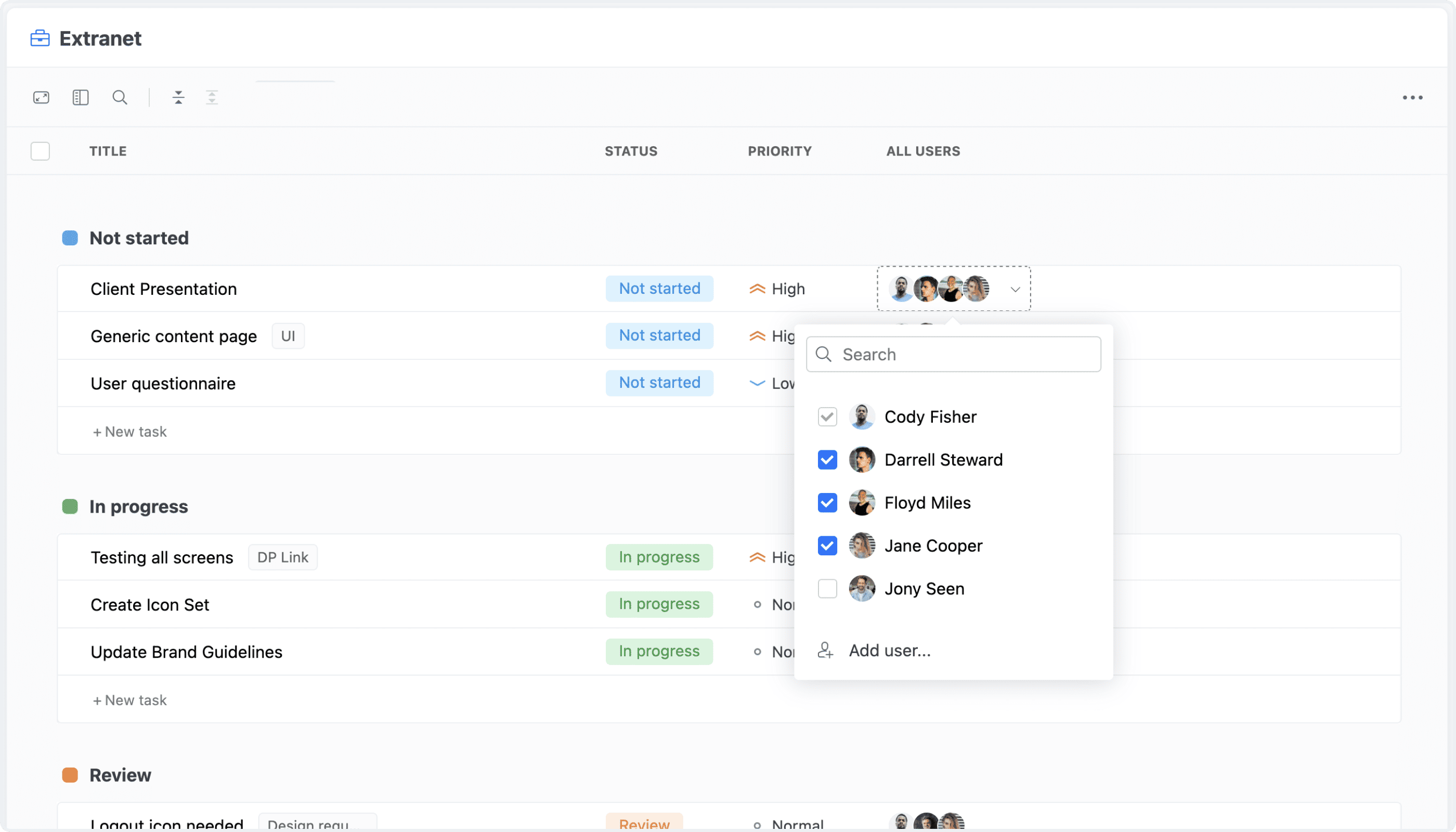 Task User Management