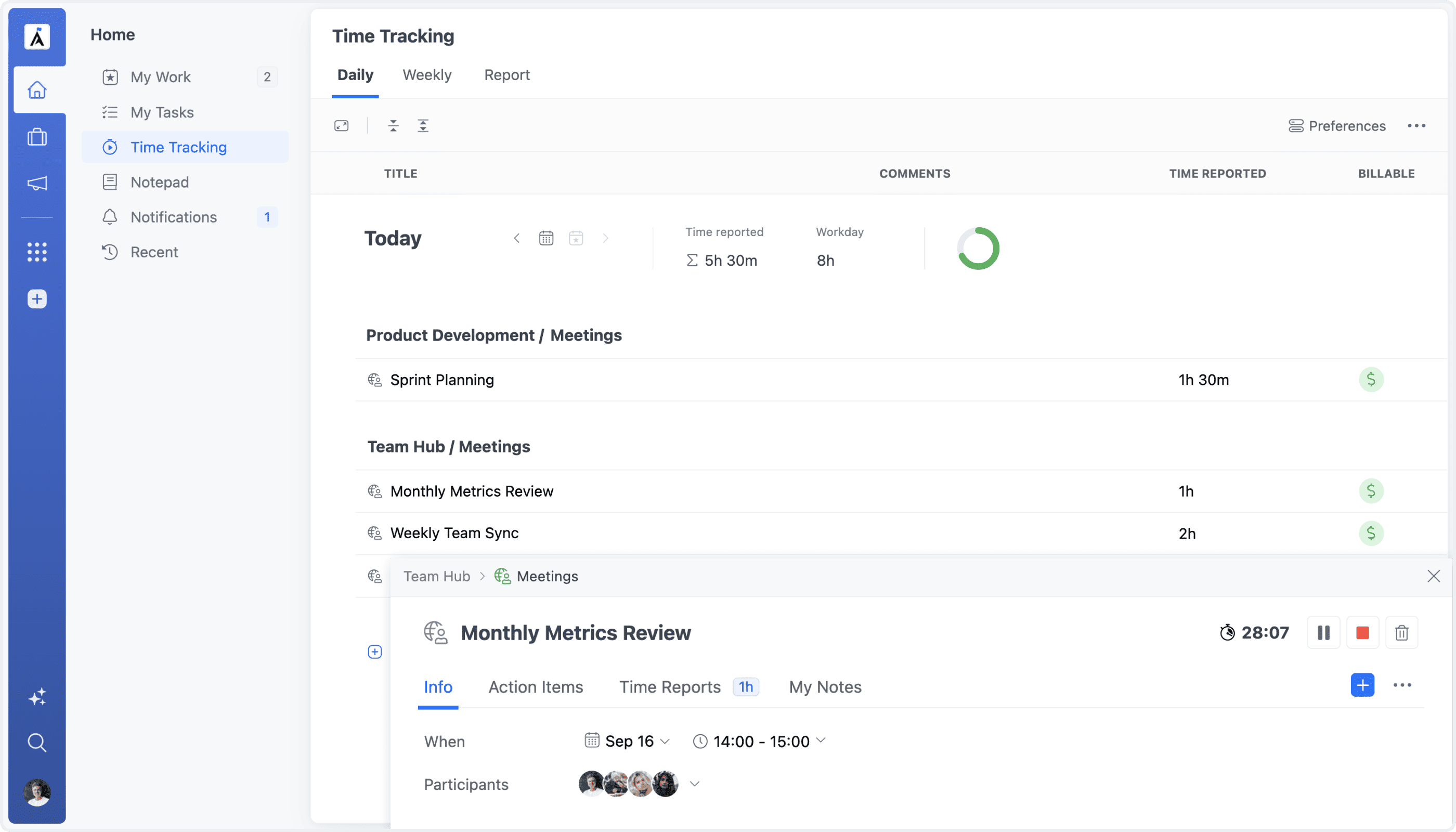 Meeting Time Tracking