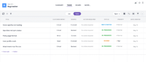 Free bug tracking template
