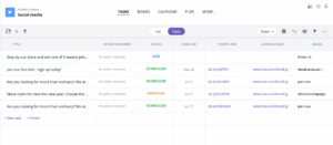 Free social media calendar template