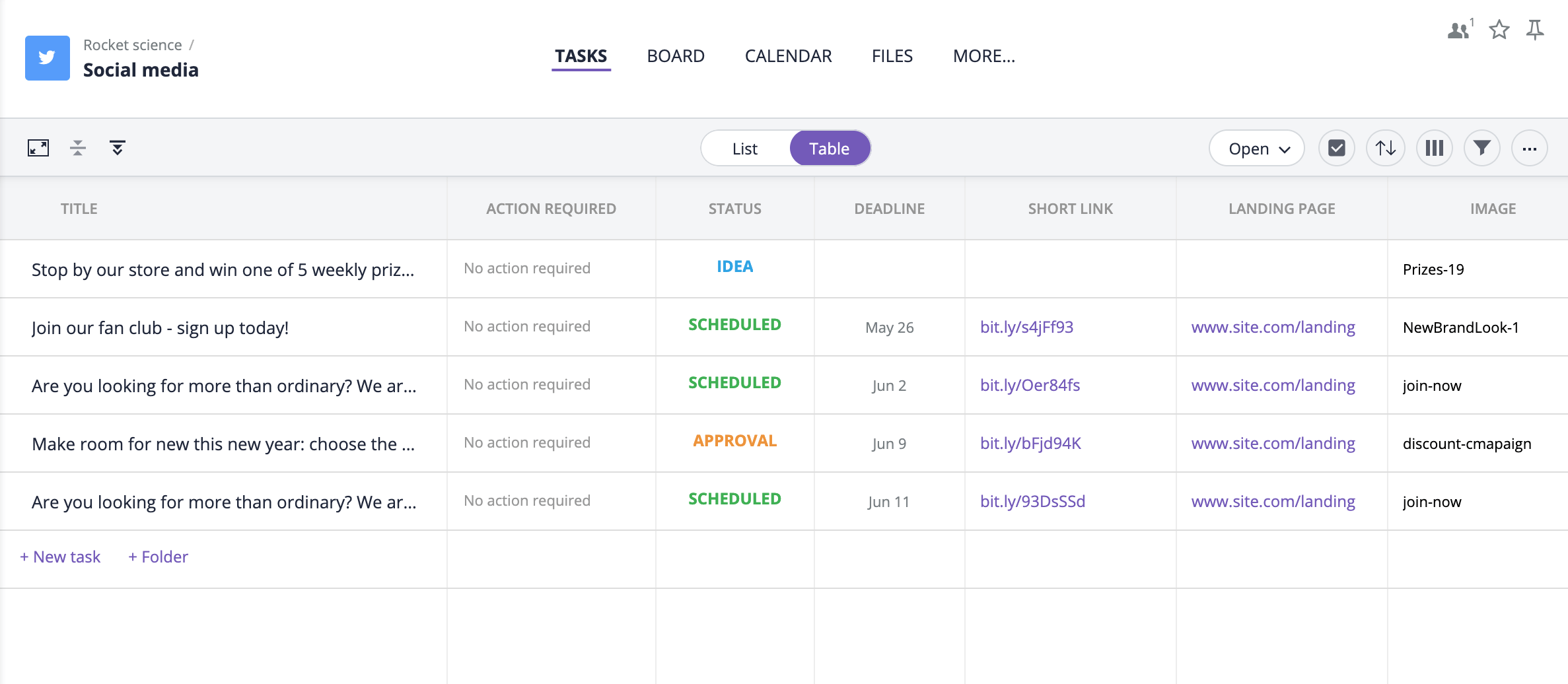 Free social media calendar template