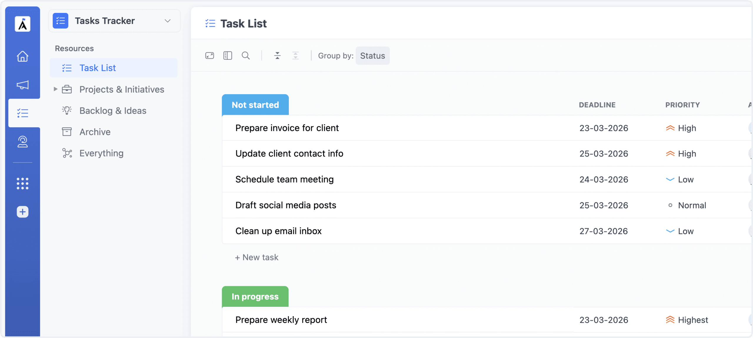 What is a task list template?